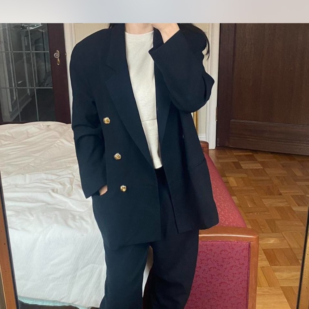 Vintage Gianni Sport Wool Blazer and pants with Gold Buttons 2 pc set